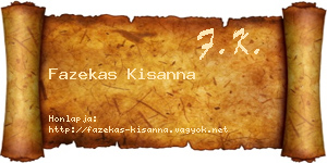 Fazekas Kisanna névjegykártya